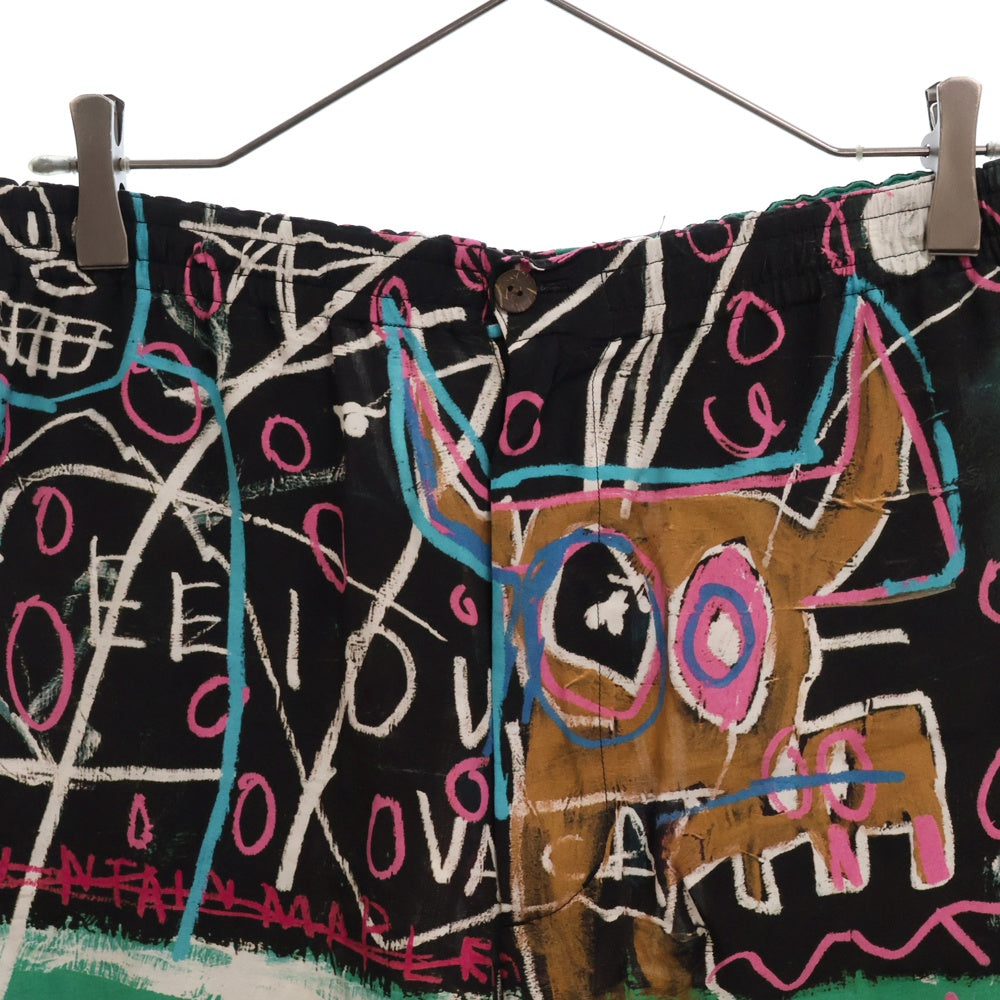 WACKO MARIA(ワコマリア) 23SS JEAN-MICHEL BASQUIAT / HAWAIIAN SHORTS ジャンミシェルバスキア ハワイアンショーツ ハーフパンツ ブラック