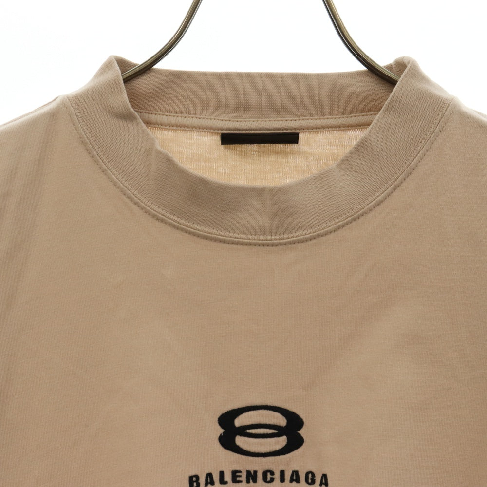 BALENCIAGA(バレンシアガ) UNITY SPORT ICON ユニティロゴ刺繍 クルーネック オーバーサイズ 半袖Tシャツ カットソー ベージュ 767848 TPVG9