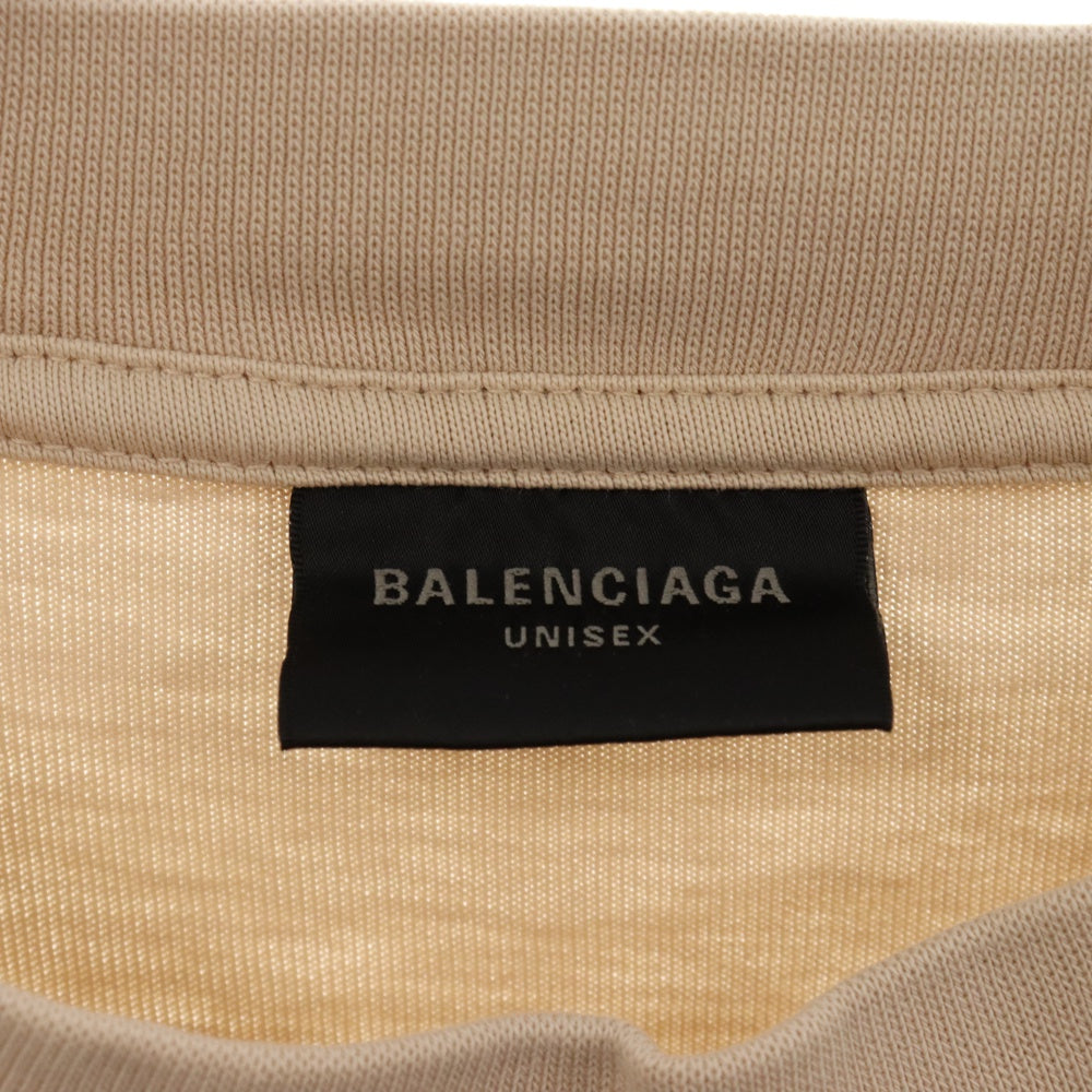 BALENCIAGA(バレンシアガ) UNITY SPORT ICON ユニティロゴ刺繍 クルーネック オーバーサイズ 半袖Tシャツ カットソー ベージュ 767848 TPVG9