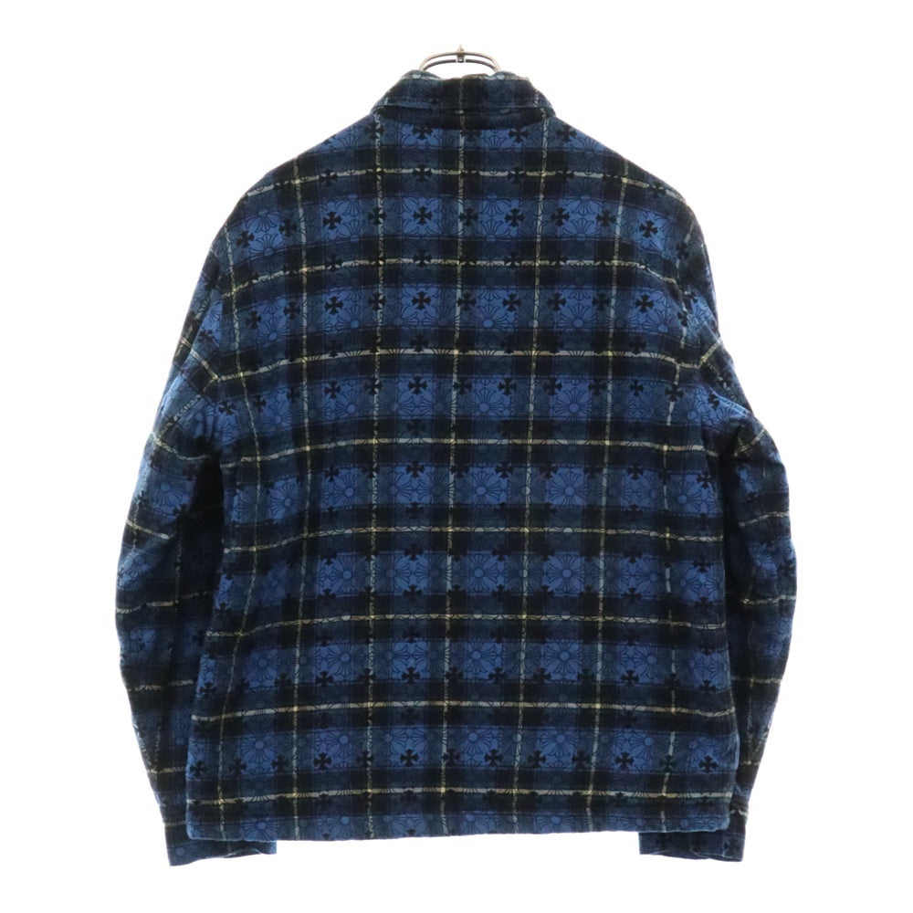 CHROME HEARTS(クロムハーツ) LOOSEENDS LS CHECK QUILTING ルーズエンド キルティング CHプラス 総柄チェック 長袖シャツ JVP ブルー