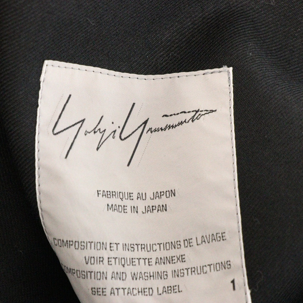 Yohji Yamamoto FEMME(ヨウジヤマモトファム) 変形 ウールギャバジン ダブルブレスト ロングコート レディース ブラック FN-C19-102