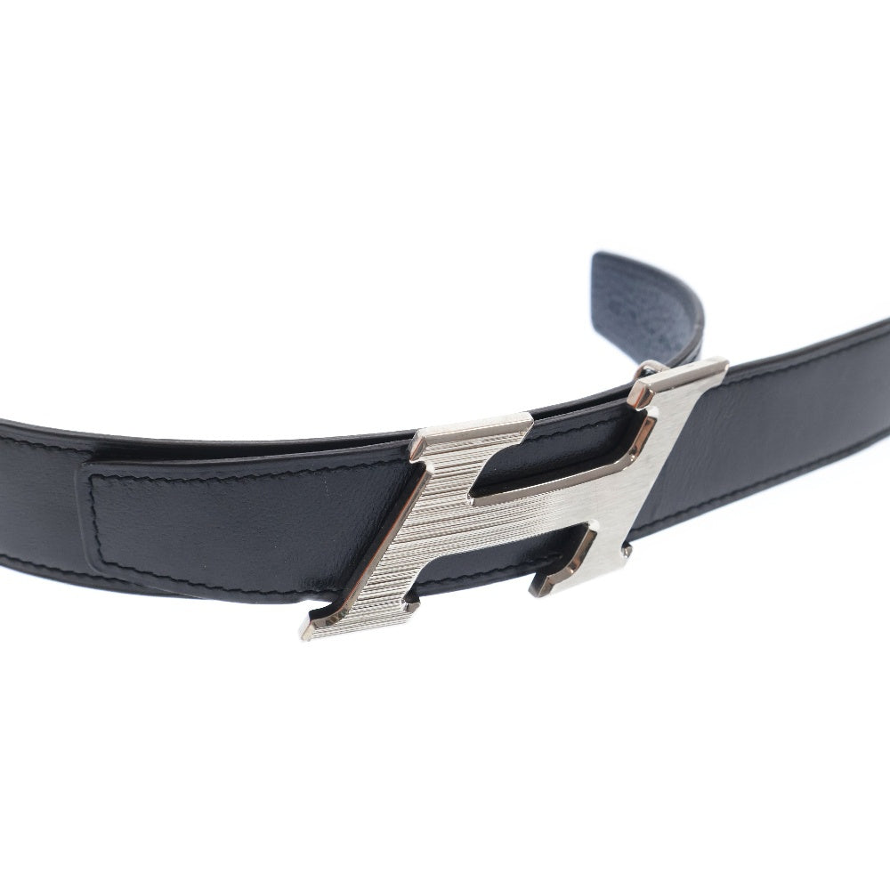 HERMES(エルメス) Y刻印 Hスピード ロゴバックル リバーシブル レザーベルト ブラック/ネイビー