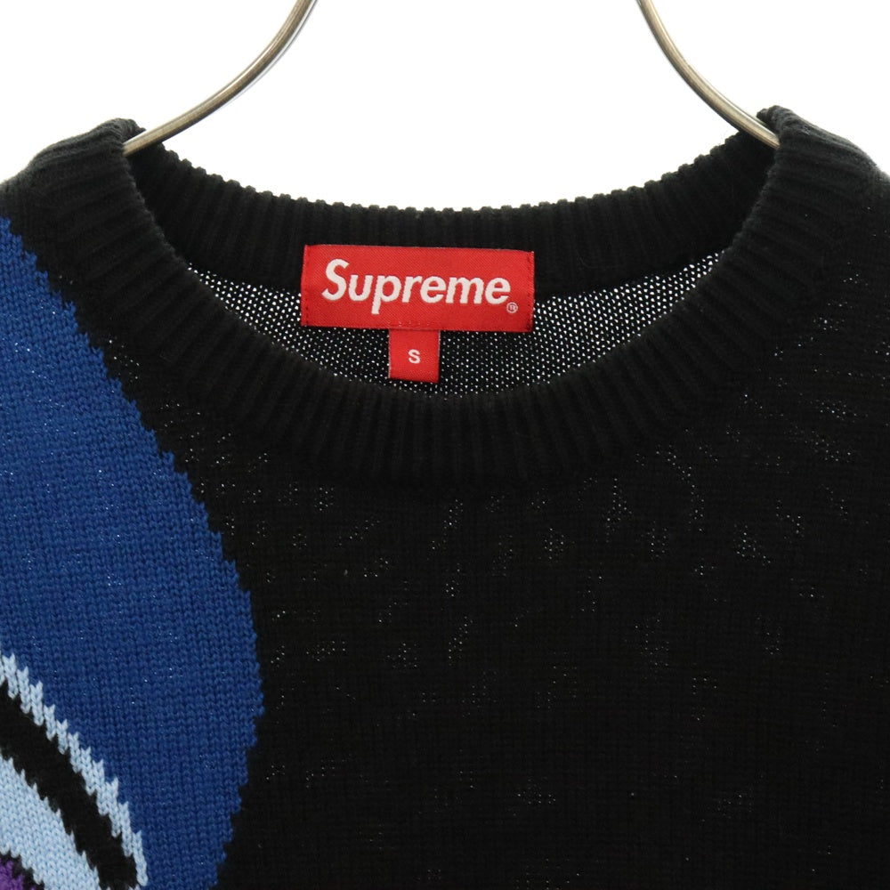 SUPREME(シュプリーム) 21AW Faces Sweater フェイスデザイン クルーネック ニットセーター ブラック