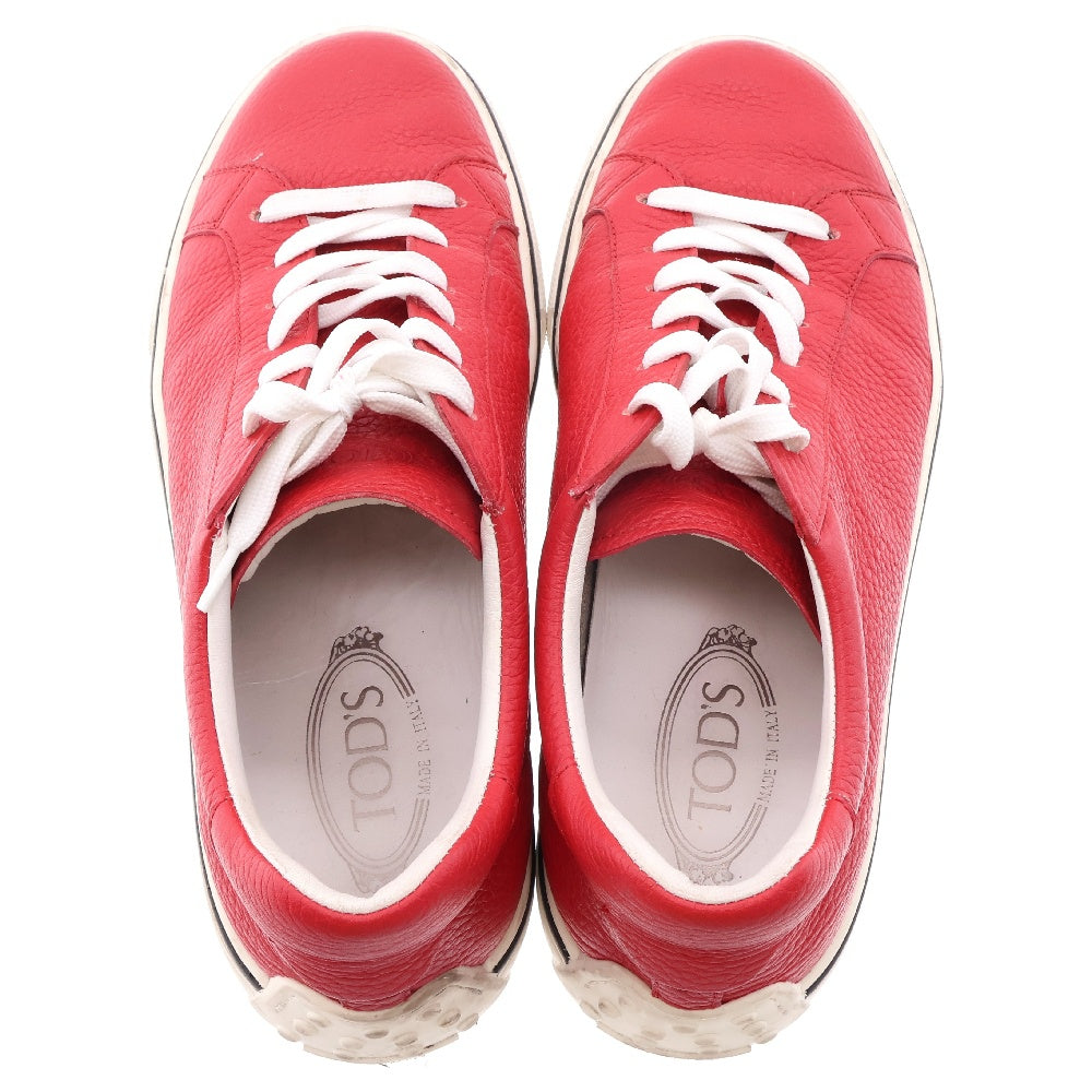 TOD'S(トッズ) レザー ローカットスニーカー レッド/ホワイト