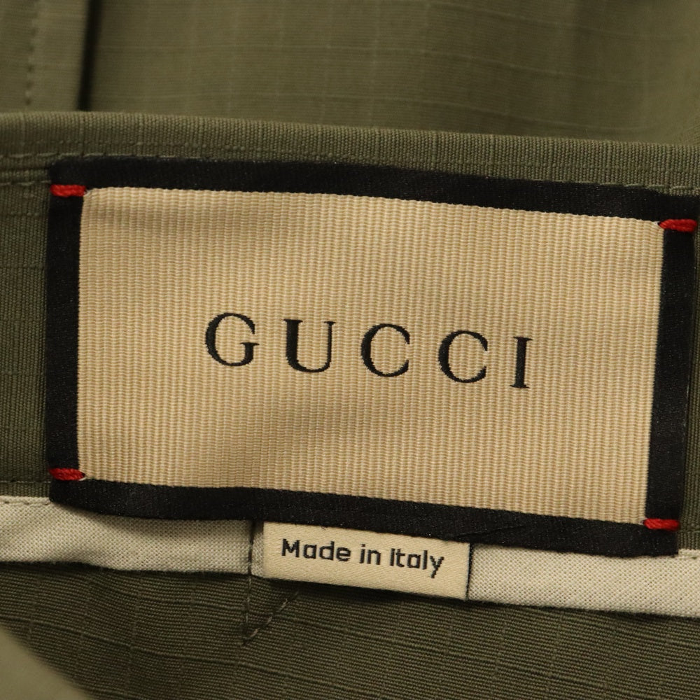 GUCCI(グッチ) GG MONOGRAM モノグラムロゴ サイドポケットショーツ ハーフパンツ オリーブ 742784 ZANW6