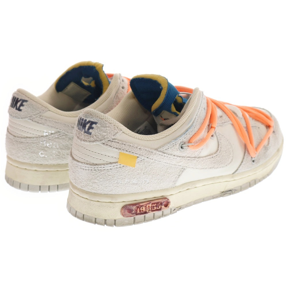 NIKE(ナイキ) ×OFF WHITE DUNK LOW The 50 Collection Lot 19 オフホワイト ダンクロー ローカットスニーカーシューズ グレー/オレンジ US8.5/26.5cm DJ0950-119