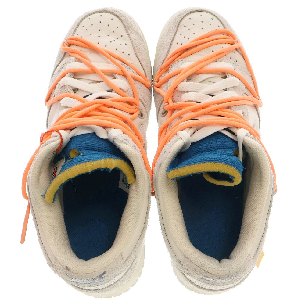 NIKE(ナイキ) ×OFF WHITE DUNK LOW The 50 Collection Lot 19 オフホワイト ダンクロー ローカットスニーカーシューズ グレー/オレンジ US8.5/26.5cm DJ0950-119