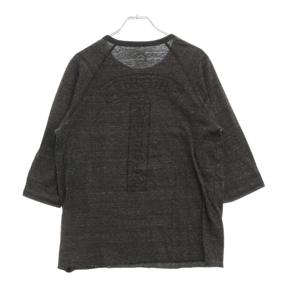 CHROME HEARTS(クロムハーツ) 7分丈 ヘンリーネック ポリエステル混 Tシャツ カットソー グレー