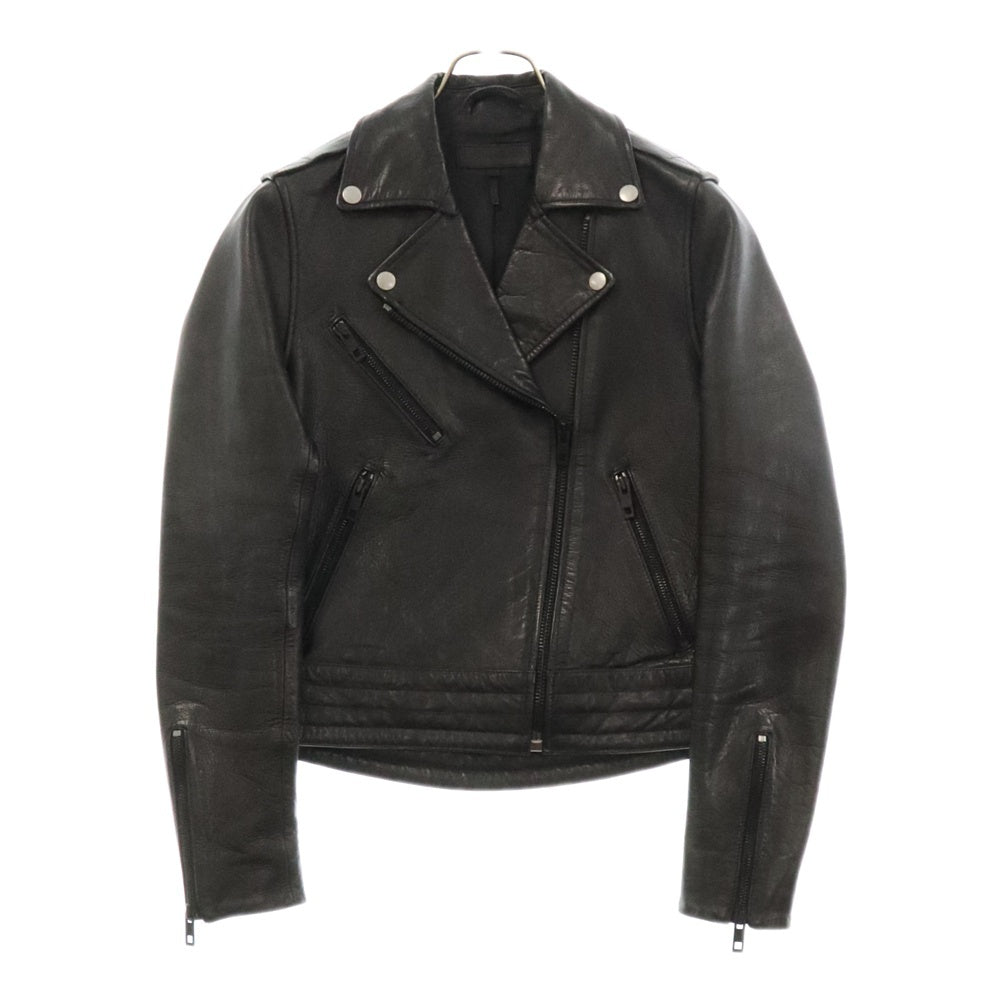 rag & bone(ラグアンドボーン) カウレザー ジップアップ ダブル ライダース ジャケット ブラック 04T-01858315 レディース