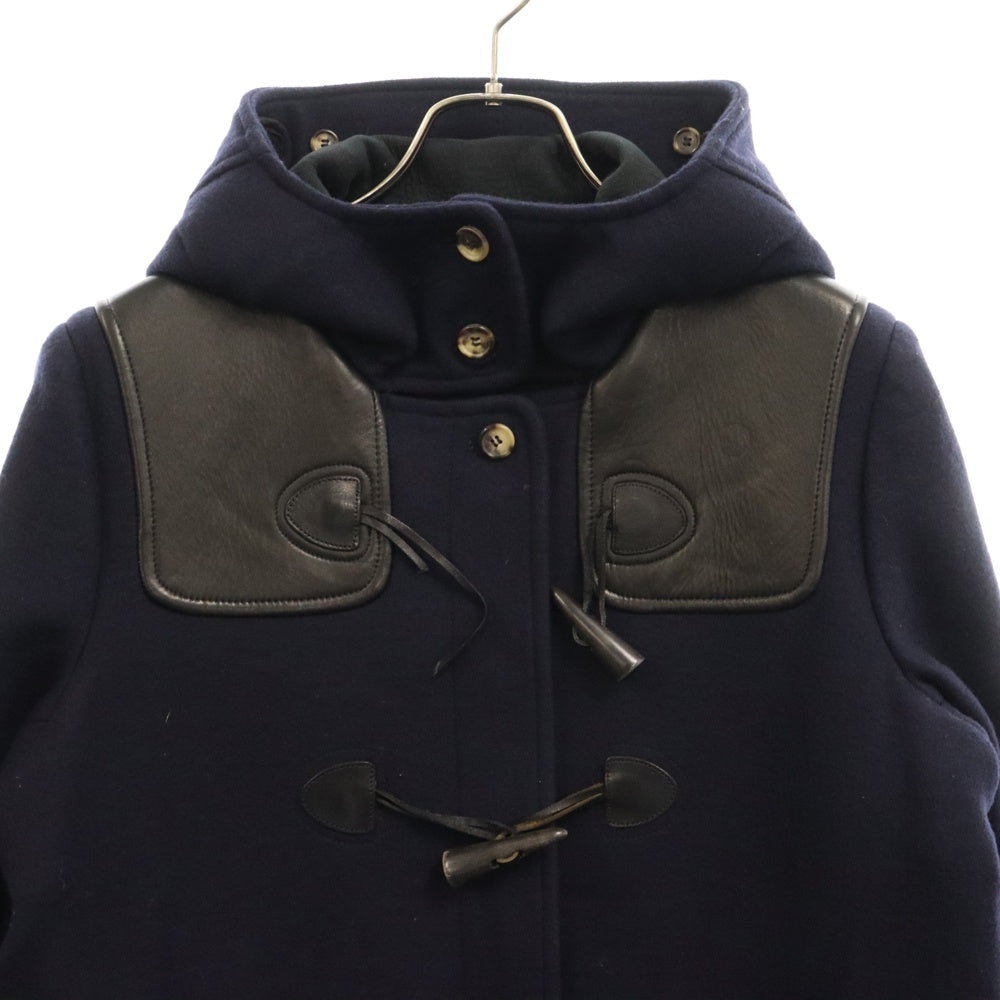 CELINE(セリーヌ) フィービー期 アーカイブ ラムレザー ヨーク切替 ウール ダッフルコート ネイビー 2 8G94 4154