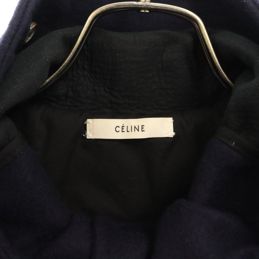 CELINE(セリーヌ) フィービー期 アーカイブ ラムレザー ヨーク切替 ウール ダッフルコート ネイビー 2 8G94 4154