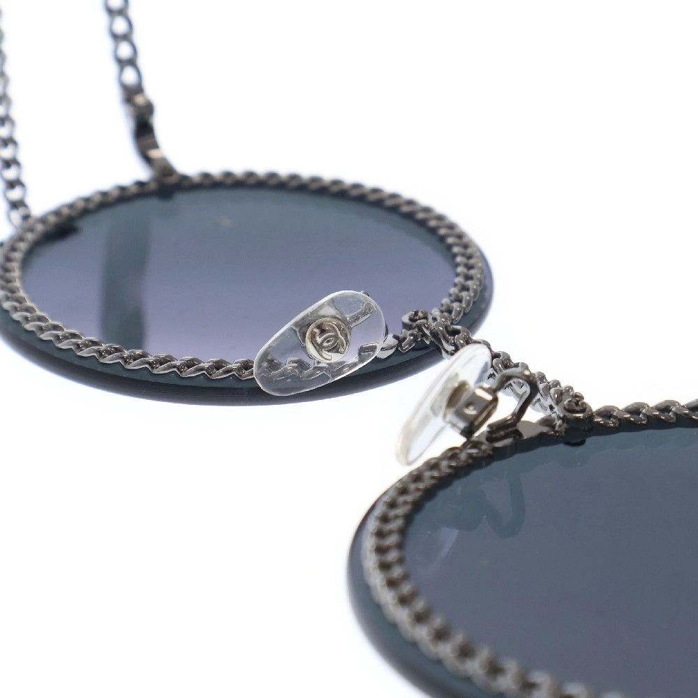CHANEL(シャネル) グラスチェーン ラウンドフレーム アイウェア サングラス メガネ 眼鏡 ブラック 4245