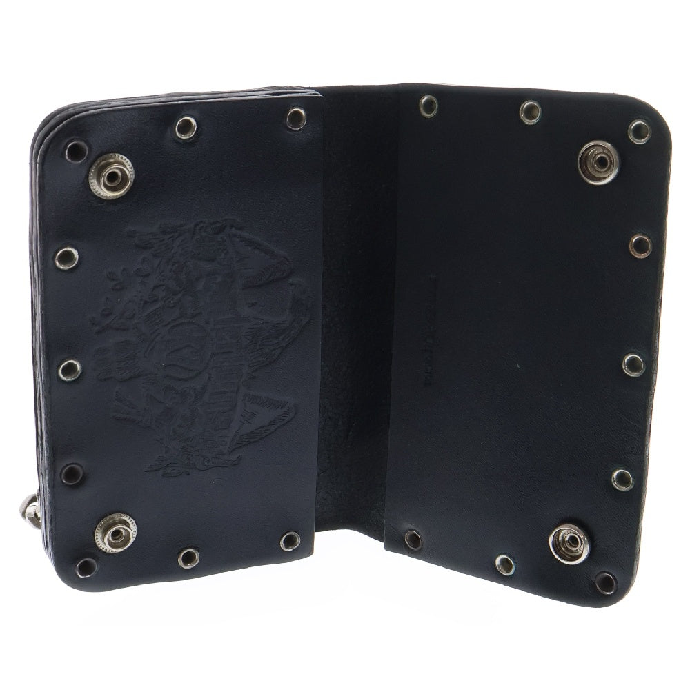 TENDERLOIN(テンダーロイン) PORTER T-STUD WALLET ウォレットチェーン付き スタッズ装飾 レザーウォレット 二つ折り財布 ブラック