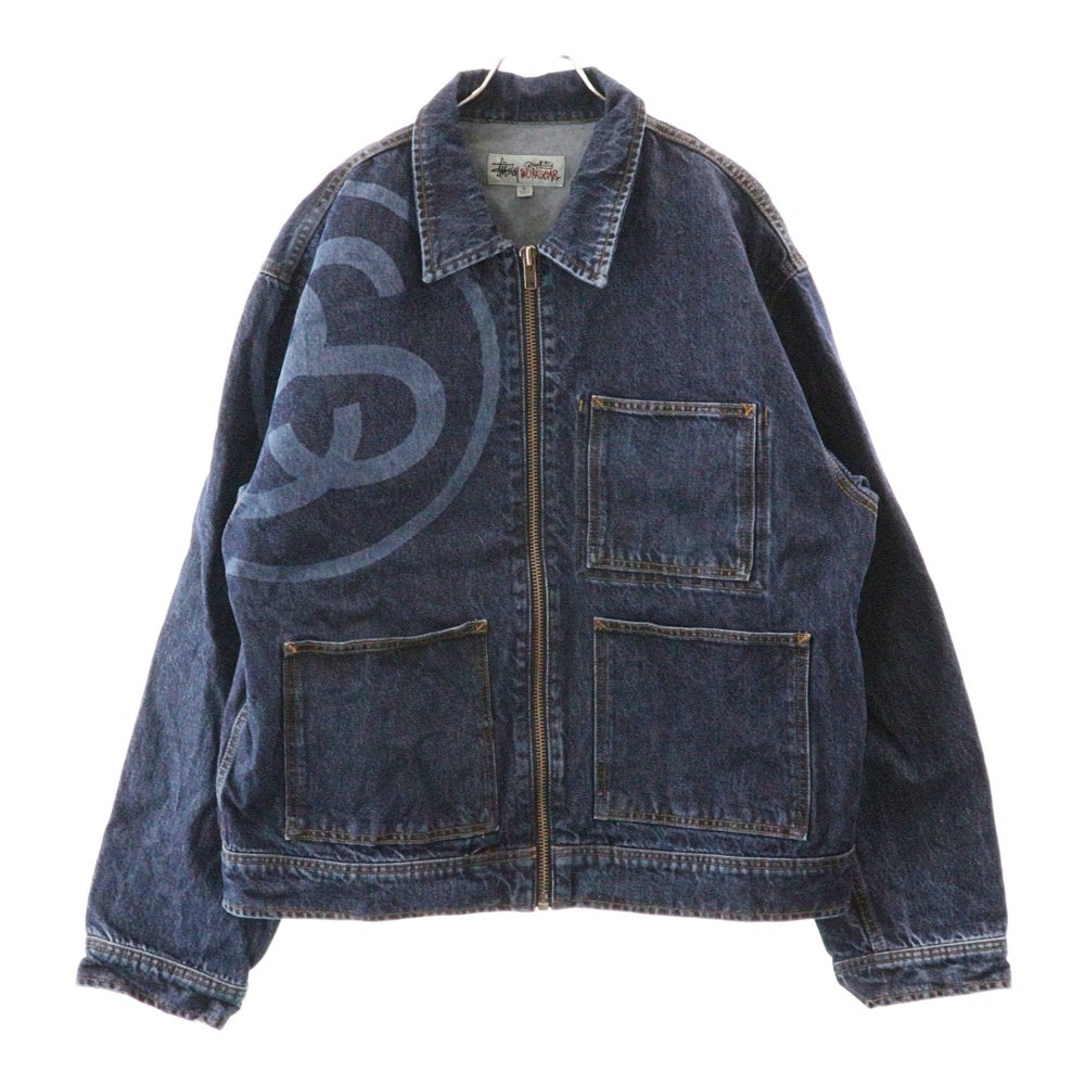 STUSSY(ステューシー) SS-LINK ZIP WORK JACKET SSリンクロゴ ジップアップ ワーク デニムジャケット インディゴ 115675