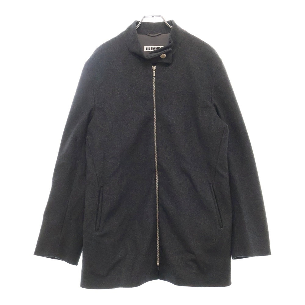 JIL SANDER(ジルサンダー) 90S 比翼仕立て ジップアップ ウール コート グレー レディース