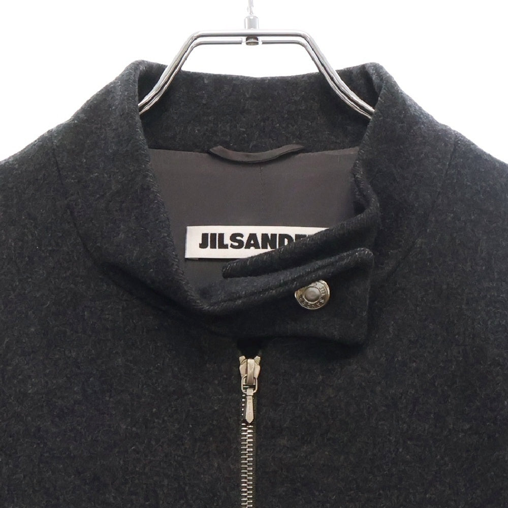 JIL SANDER(ジルサンダー) 90S 比翼仕立て ジップアップ ウール コート グレー レディース