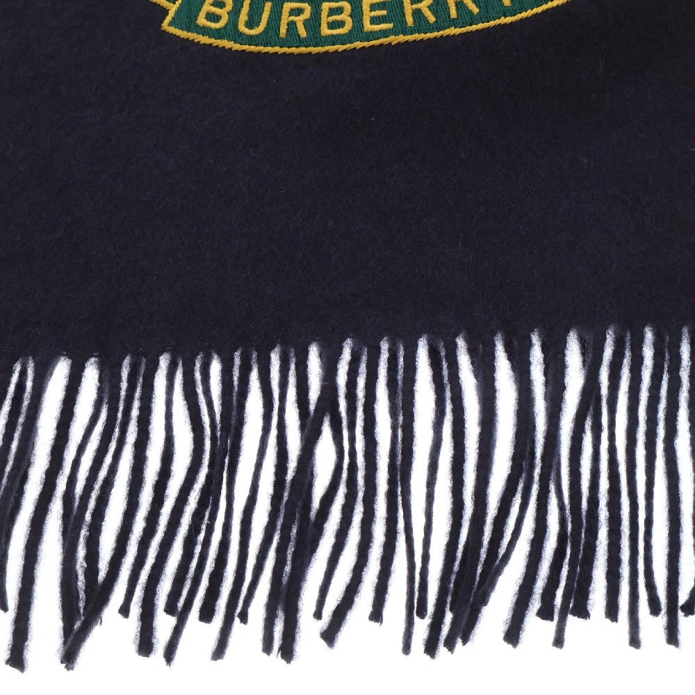 BURBERRY(バーバリー) アーカイブロゴ刺繍 カシミア マフラー ネイビー 4075222