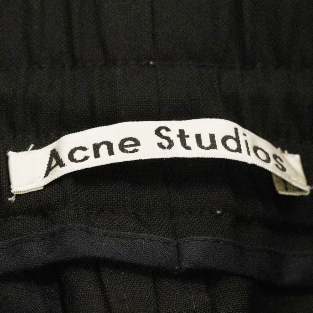 Acne Studios(アクネ ストゥディオズ) 18SS ウール ウエストゴム スラックス パンツ 20C146 ブラック