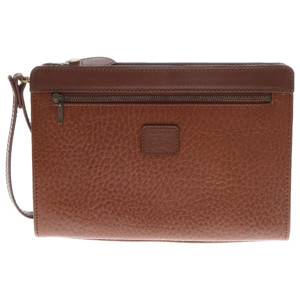 BURBERRY(バーバリー) ホース ロゴ レザー クラッチバッグ 1053 ブラウン