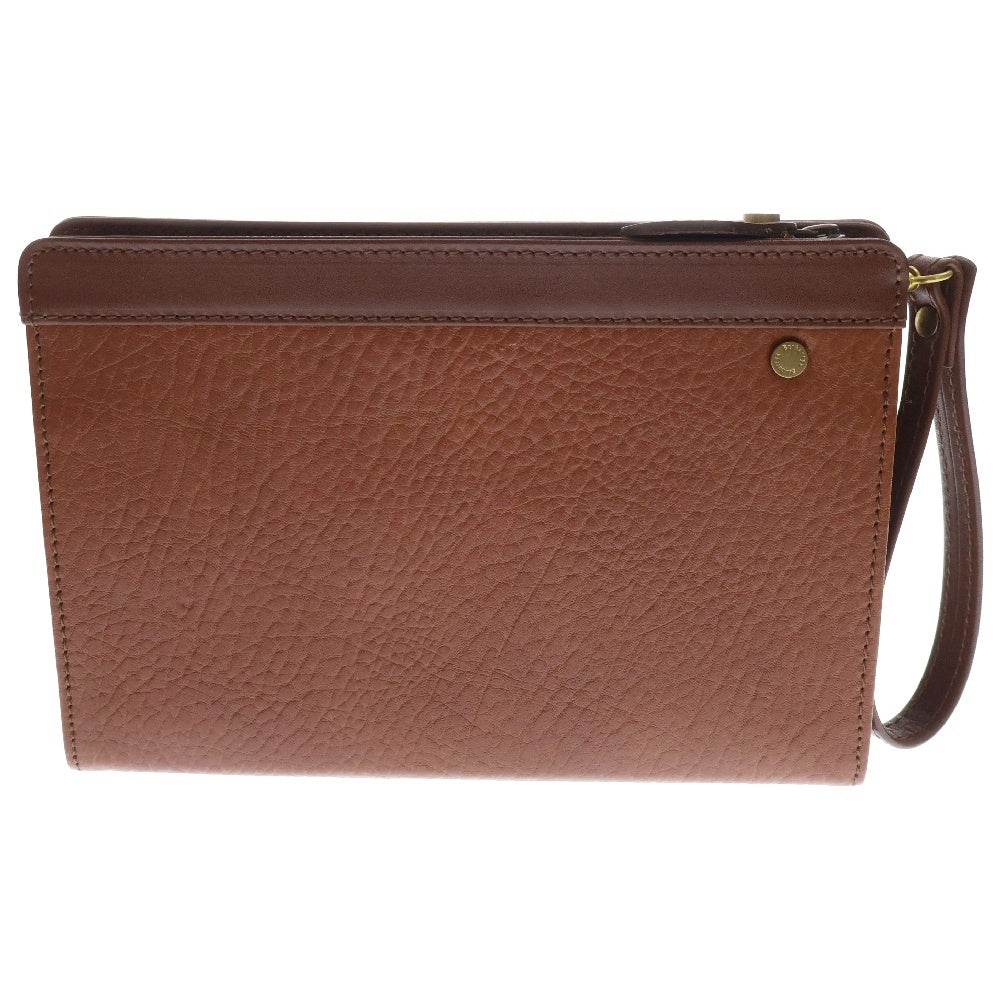 BURBERRY(バーバリー) ホース ロゴ レザー クラッチバッグ 1053 ブラウン