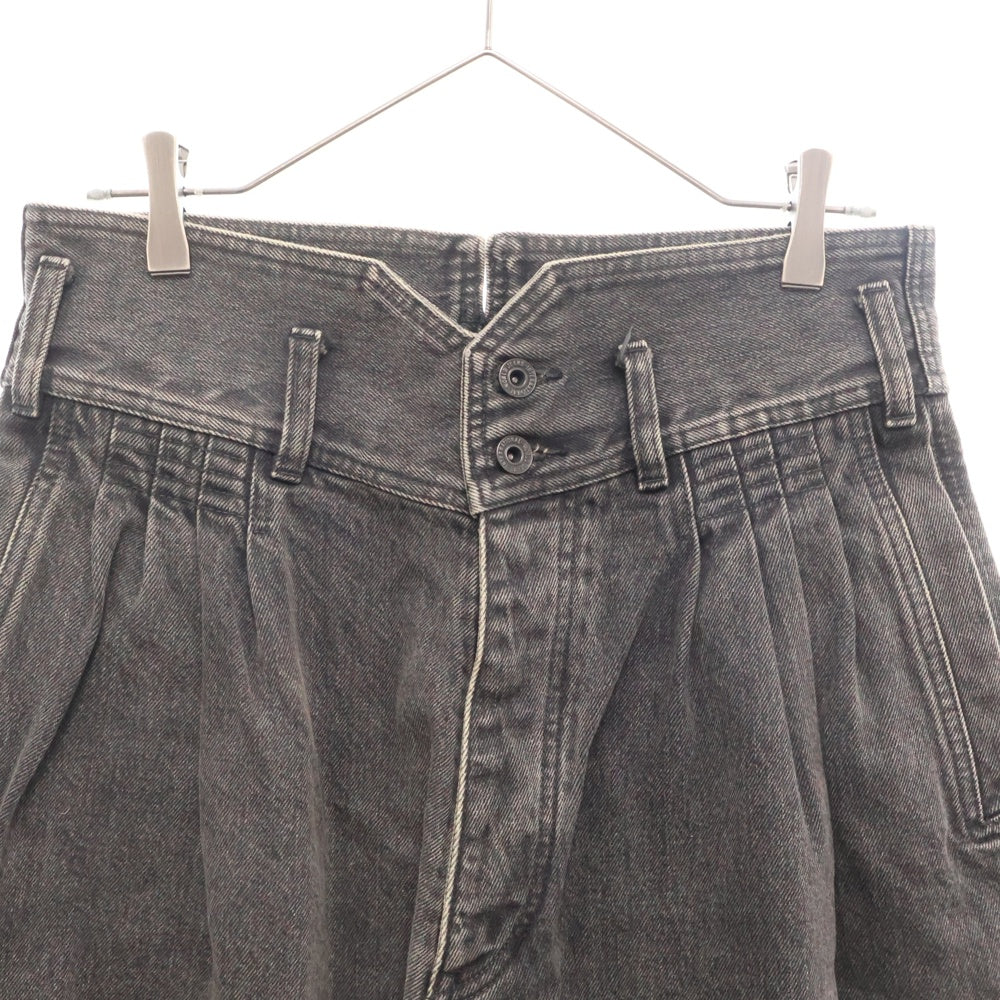 ESSAY(エッセイ) 22SS GOTHIC DENIM ゴシック 4タック ワイドストレート デニムパンツ ジーンズ ブラック/グレー ES14P-02