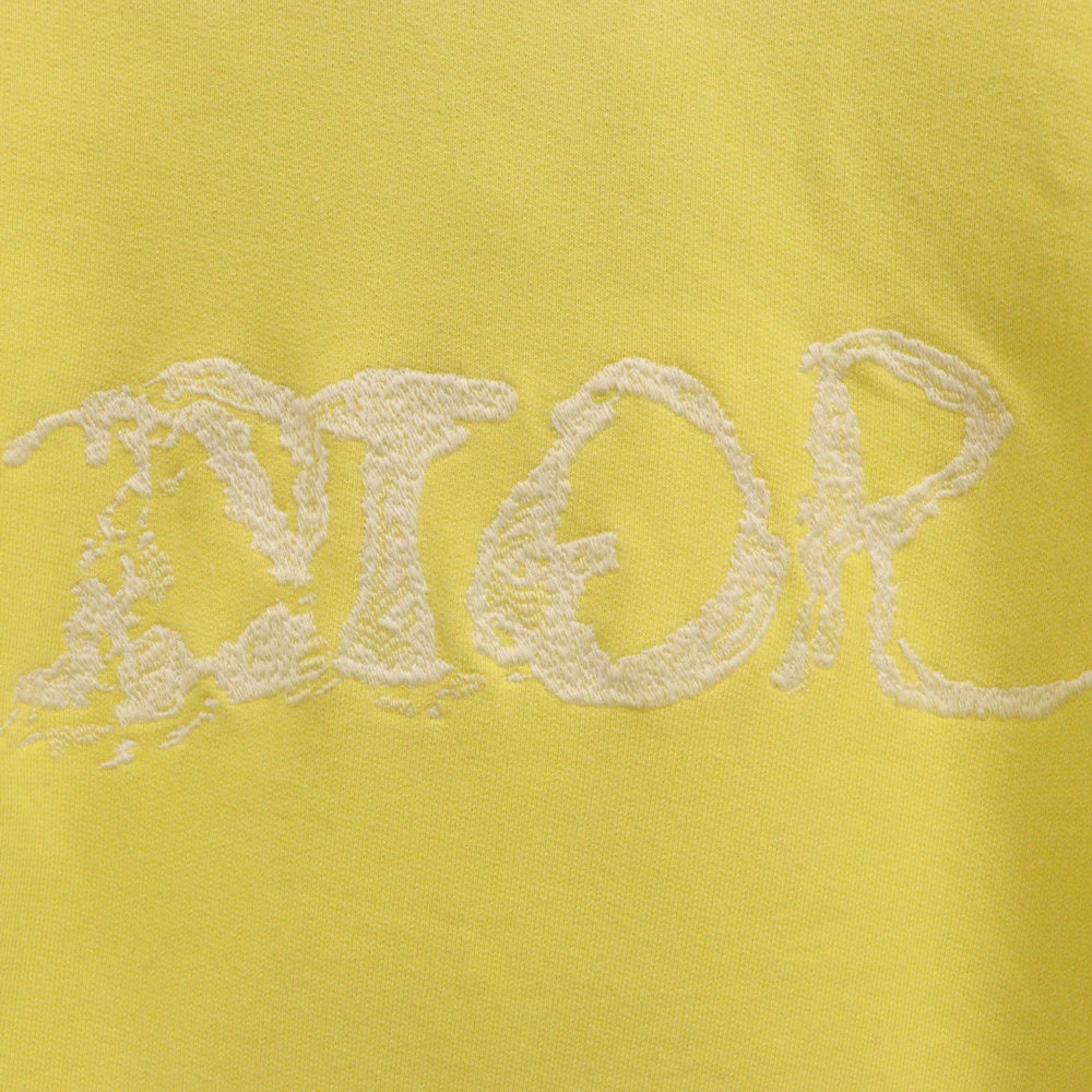 DIOR(ディオール) 21AW ×PETER DOIG ピータードイグ ロゴエンブロイダリー フーディ プルオーバースウェットパーカー イエロー 143J683B0531