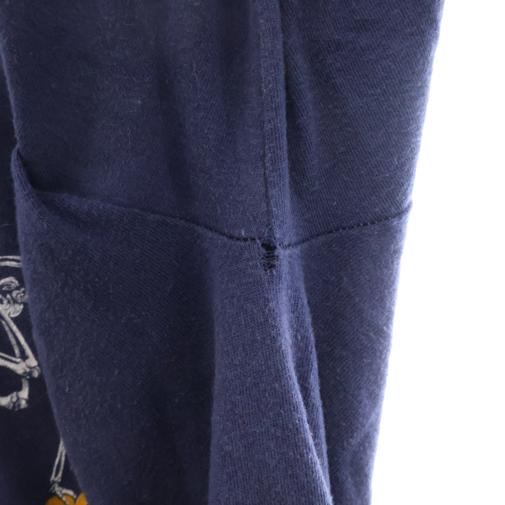 VINTAGE(ヴィンテージ) 80S POWELL PERALTA SKATE SKELTON パウエルペラルタ スケート スケルトン クルーネック 長袖Tシャツ カットソー ネイビー