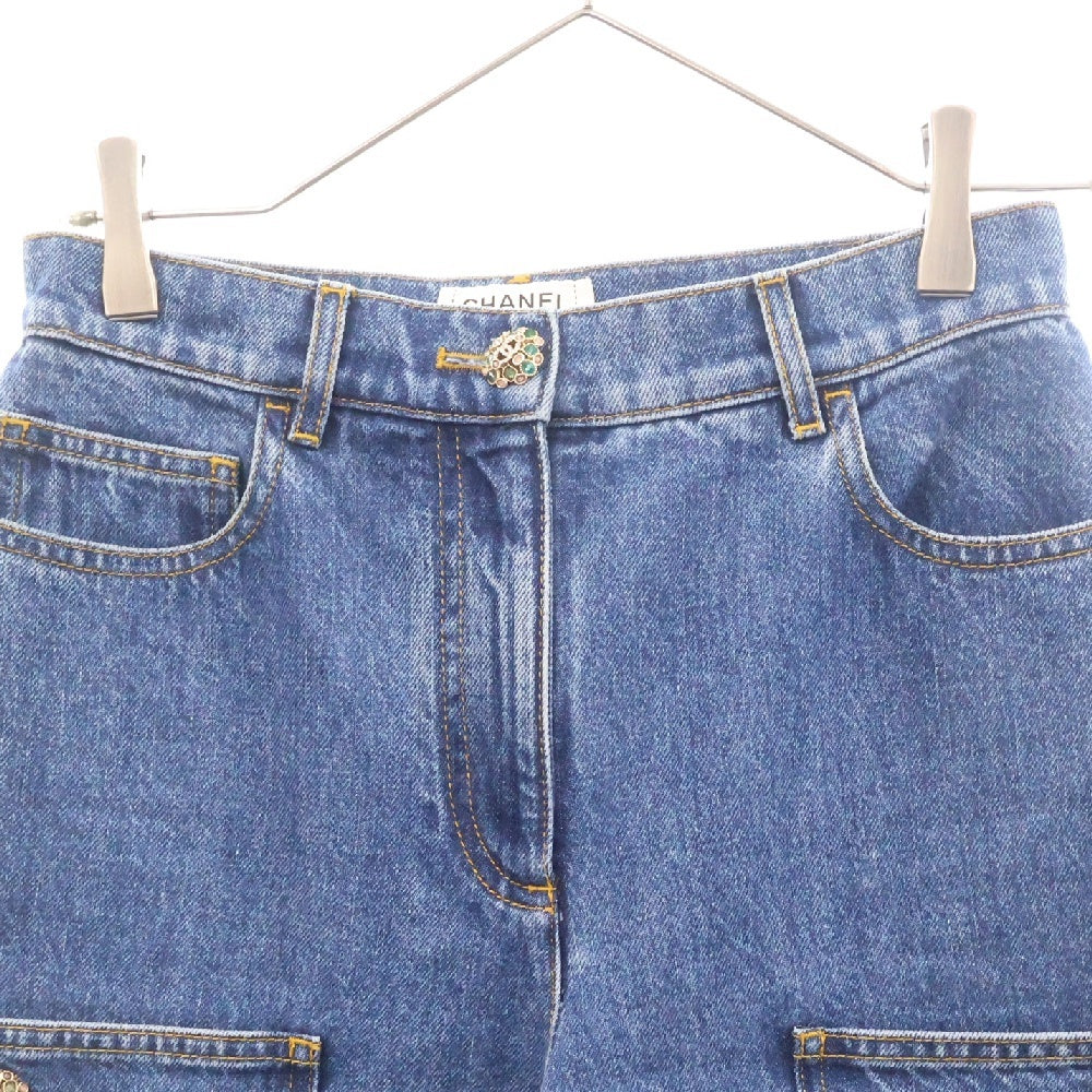 CHANEL(シャネル) ココマーク ブローチボタン 6ポケット デニムパンツ インディゴ レディース P73731 V65335 NK690
