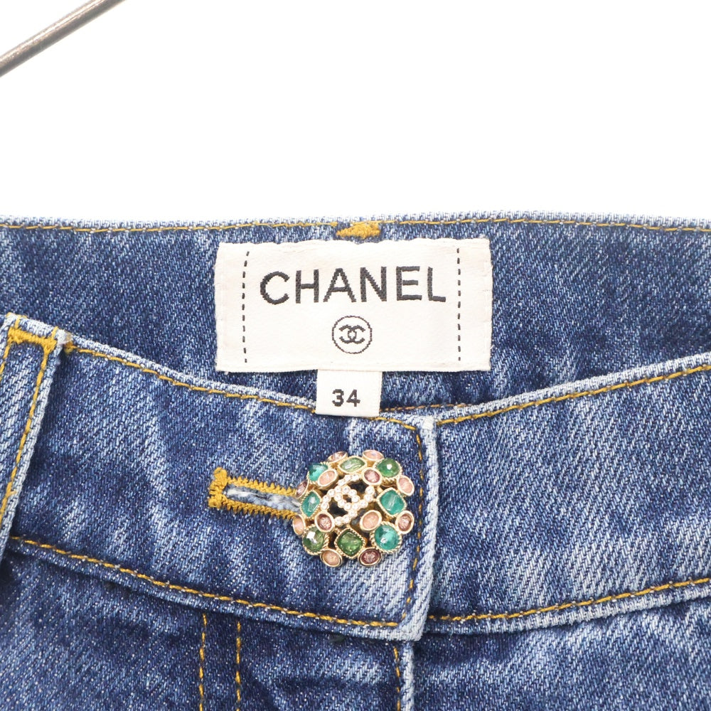 CHANEL(シャネル) ココマーク ブローチボタン 6ポケット デニムパンツ インディゴ レディース P73731 V65335 NK690