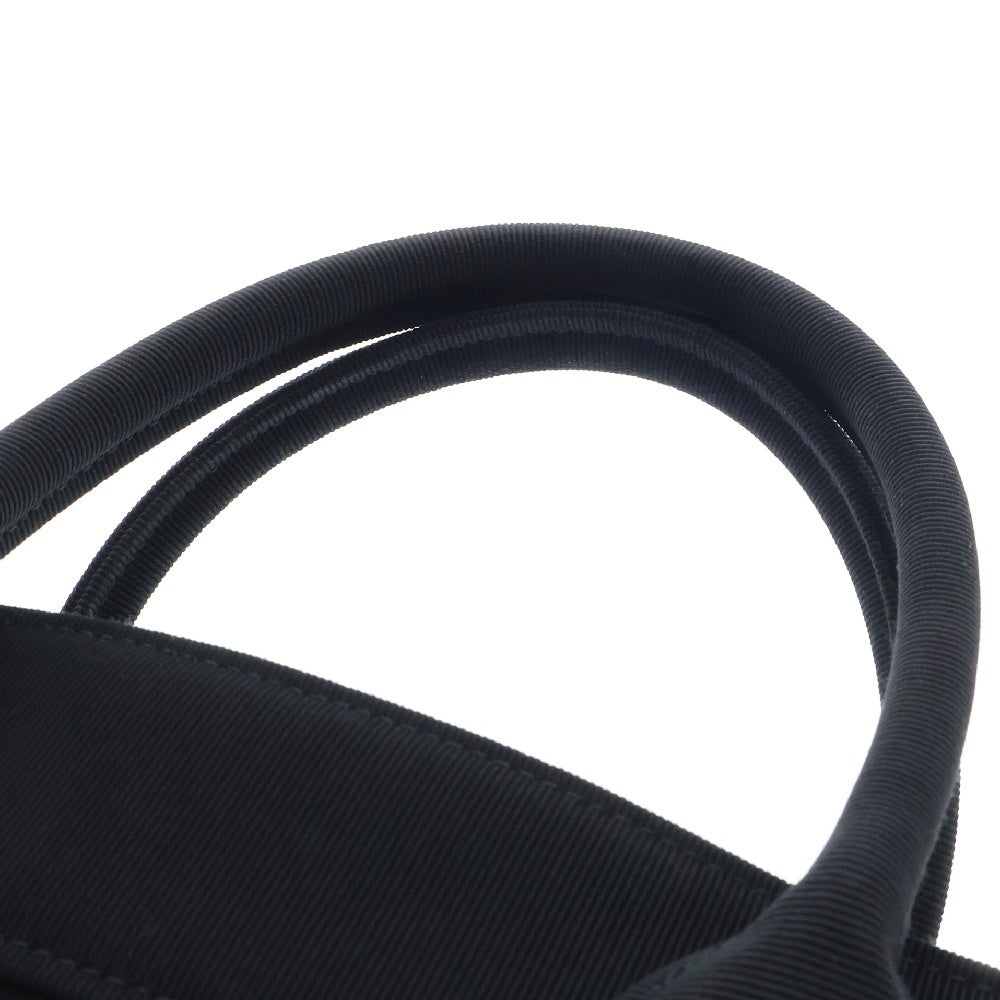 FERRAGAMO(フェラガモ) フロントロゴ ファブリック スモール トートバッグ ブラック 214988