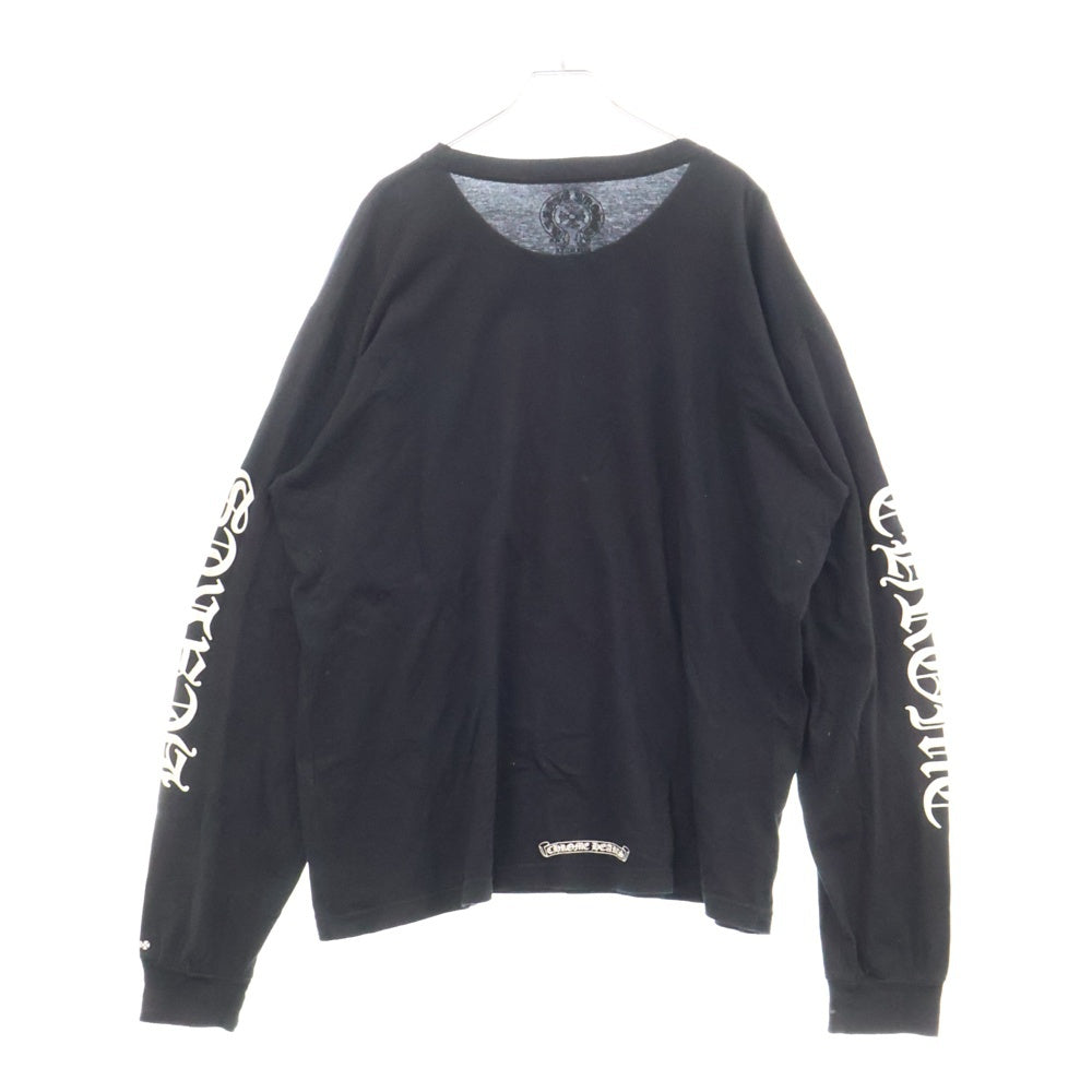 CHROME HEARTS(クロムハーツ) CH L/S /1 ネックロゴプリント長袖Tシャツ カットソー ブラック