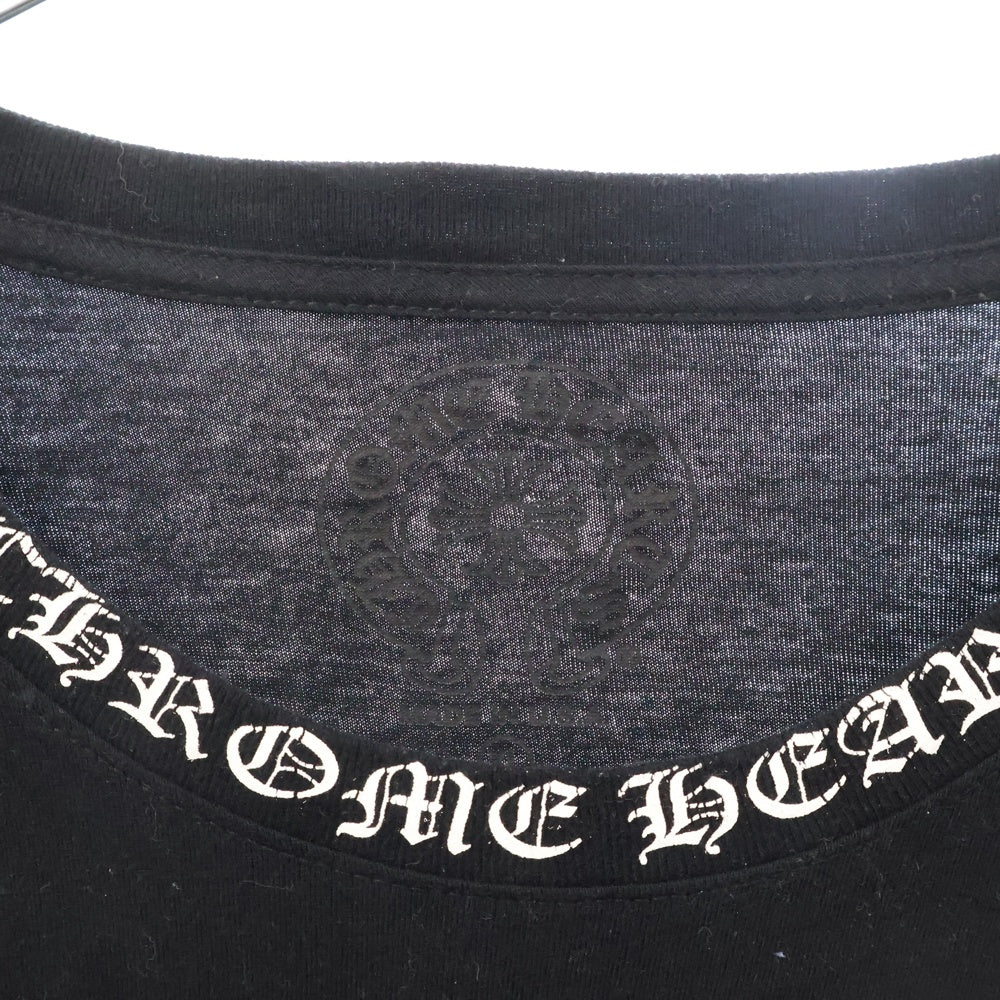 CHROME HEARTS(クロムハーツ) CH L/S /1 ネックロゴプリント長袖Tシャツ カットソー ブラック