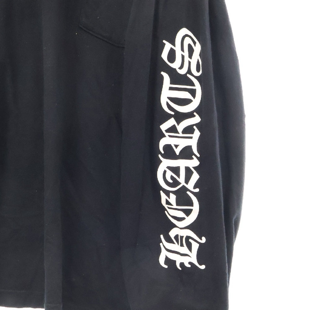 CHROME HEARTS(クロムハーツ) CH L/S /1 ネックロゴプリント長袖Tシャツ カットソー ブラック