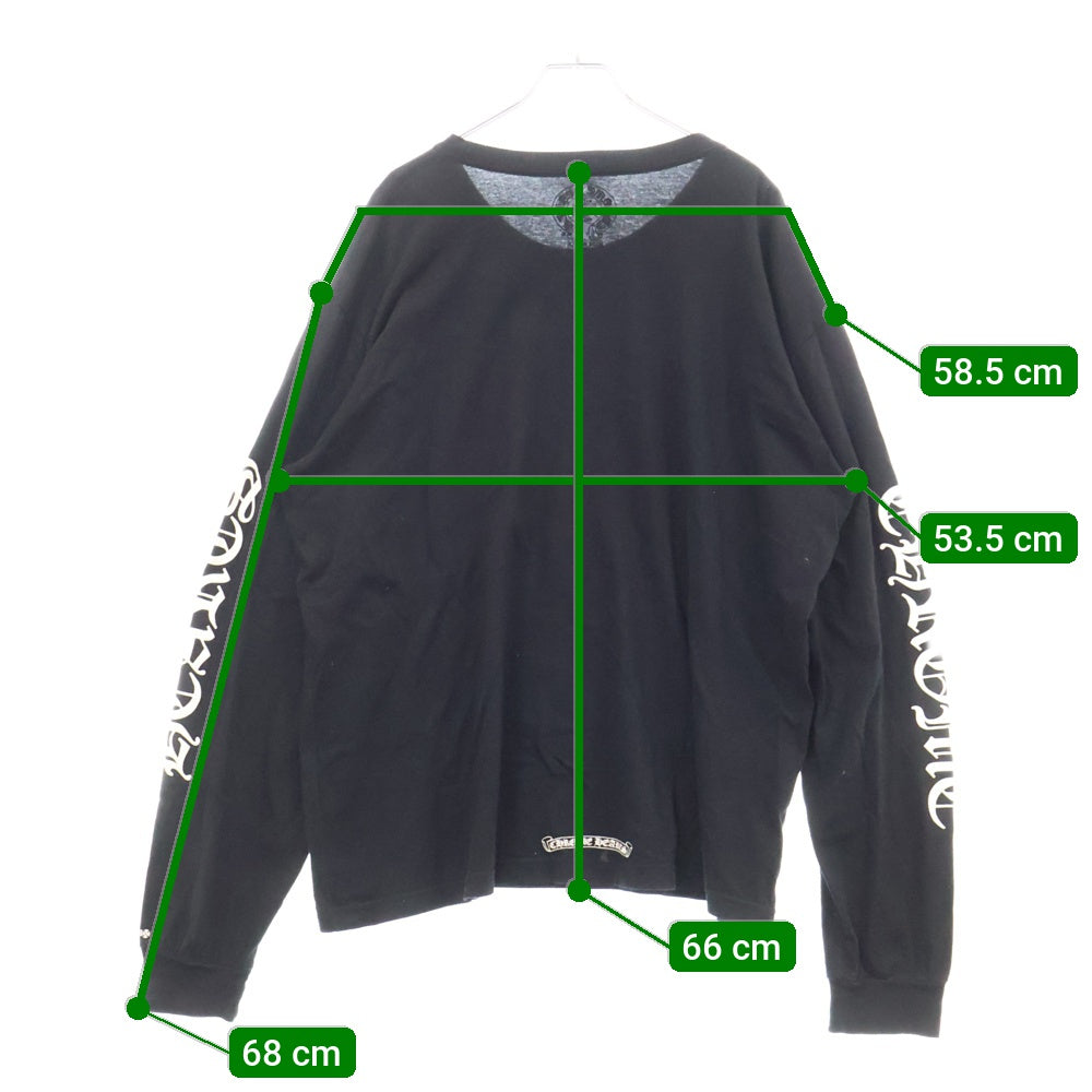 CHROME HEARTS(クロムハーツ) CH L/S /1 ネックロゴプリント長袖Tシャツ カットソー ブラック