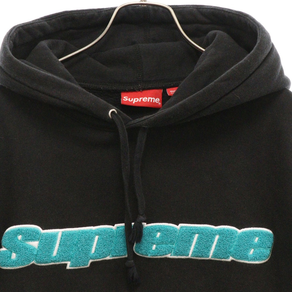 SUPREME(シュプリーム) 19SS Chenille Hooded Sweatshirt シェニール プルオーバーパーカー スウェット ブラック