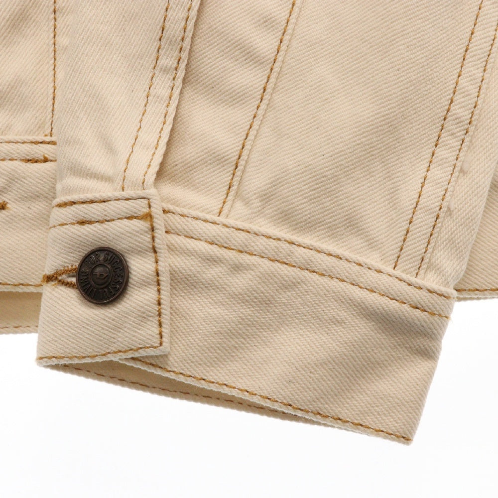 DIESEL(ディーゼル) D-RILEY TRUCKER JACKET Dロゴ刺繍 デニムトラッカージャケット アイボリー