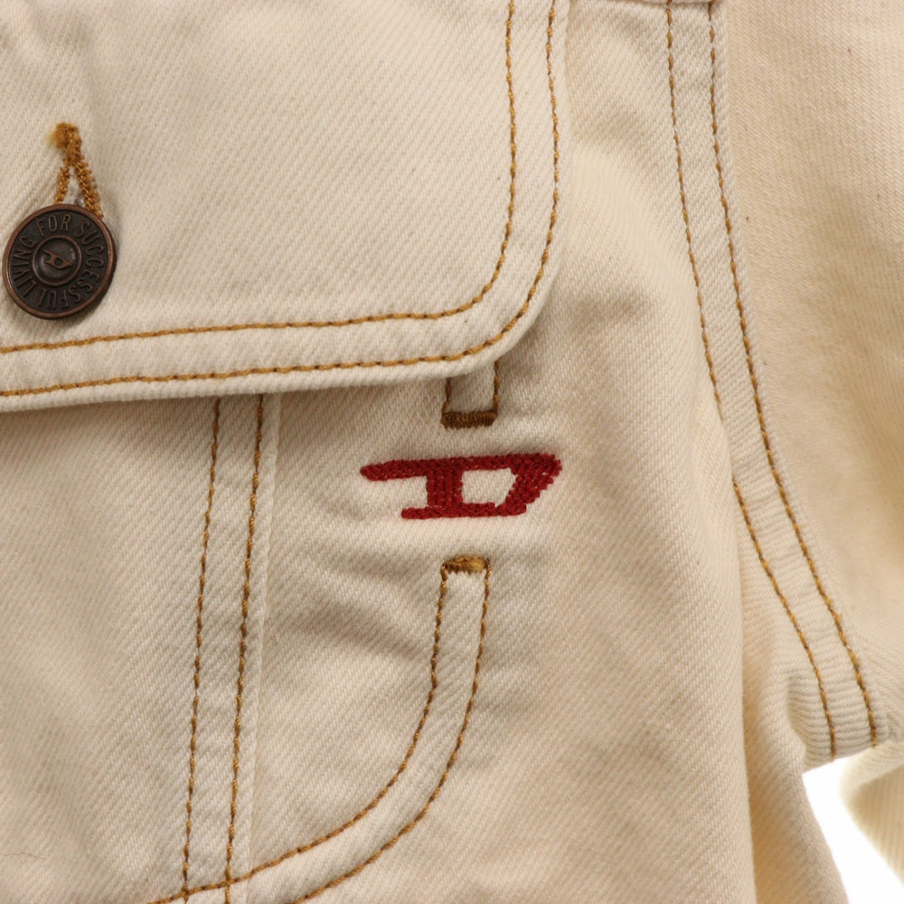 DIESEL(ディーゼル) D-RILEY TRUCKER JACKET Dロゴ刺繍 デニムトラッカージャケット アイボリー