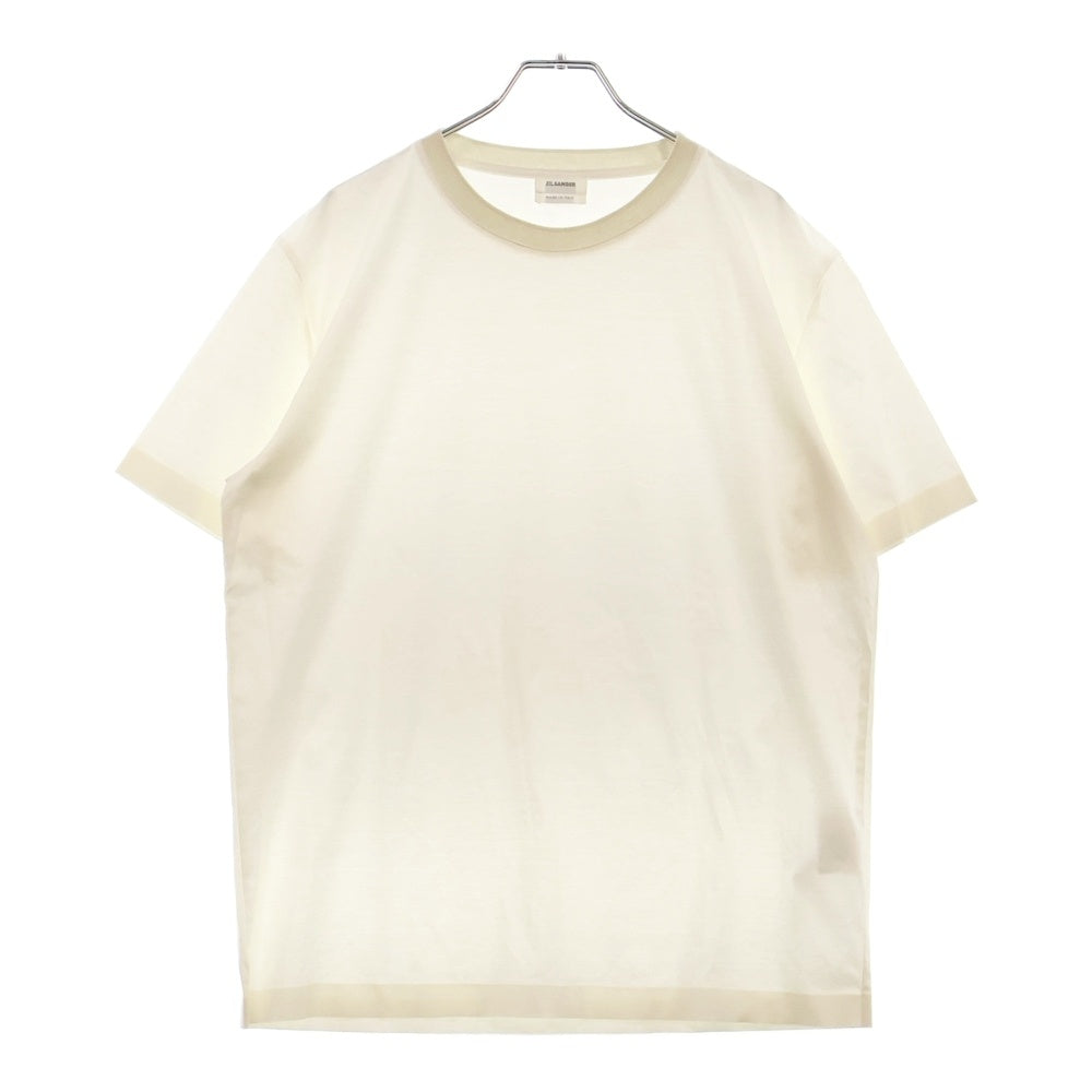 JIL SANDER(ジルサンダー) イタリア製 ストレッチコットン クルーネック 半袖Tシャツ カットソー ホワイト/ベージュ JSMH707000 MH247008