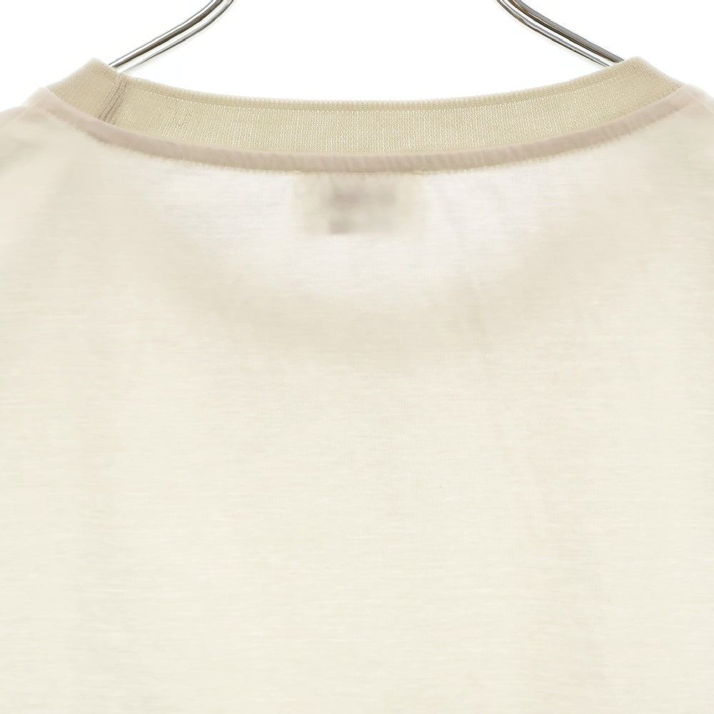JIL SANDER(ジルサンダー) イタリア製 ストレッチコットン クルーネック 半袖Tシャツ カットソー ホワイト/ベージュ JSMH707000 MH247008
