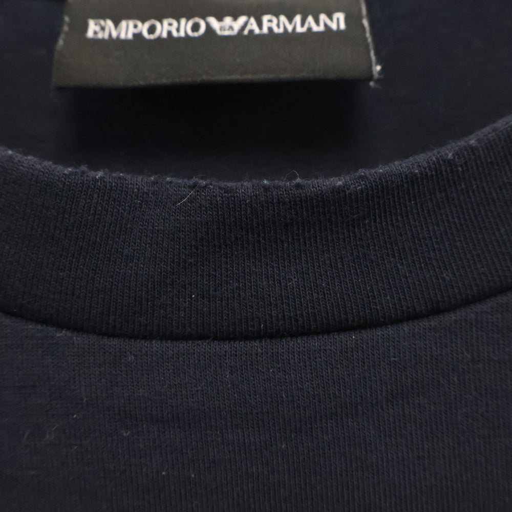 EMPORIO ARMANI(エンポリオアルマーニ) ロゴプリント クルーネック スウェットトレーナー ネイビー 7V1MFE 1JHSZ