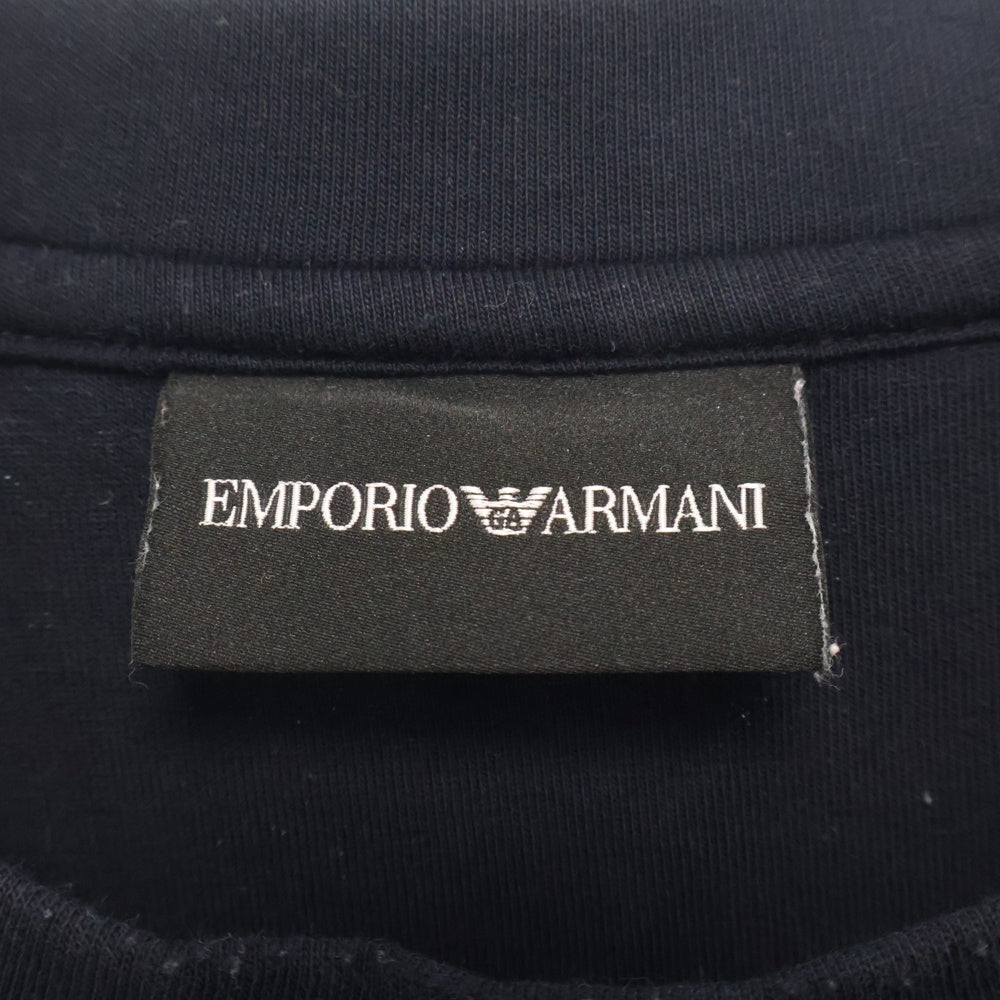 EMPORIO ARMANI(エンポリオアルマーニ) ロゴプリント クルーネック スウェットトレーナー ネイビー 7V1MFE 1JHSZ