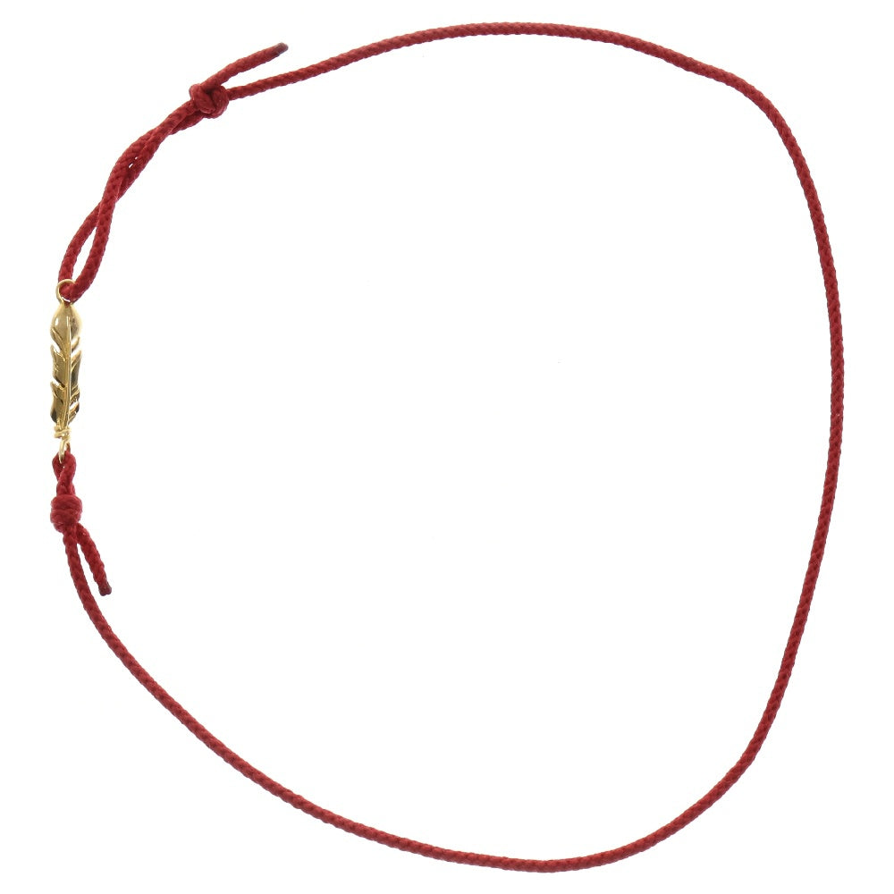 Sympathy of Soul(シンパシーオブソウル) Mini Feather Cord Bracelet & Anklet K18YG ミニ フェザー コード ブレスレット アンクレット ゴールド/レッド