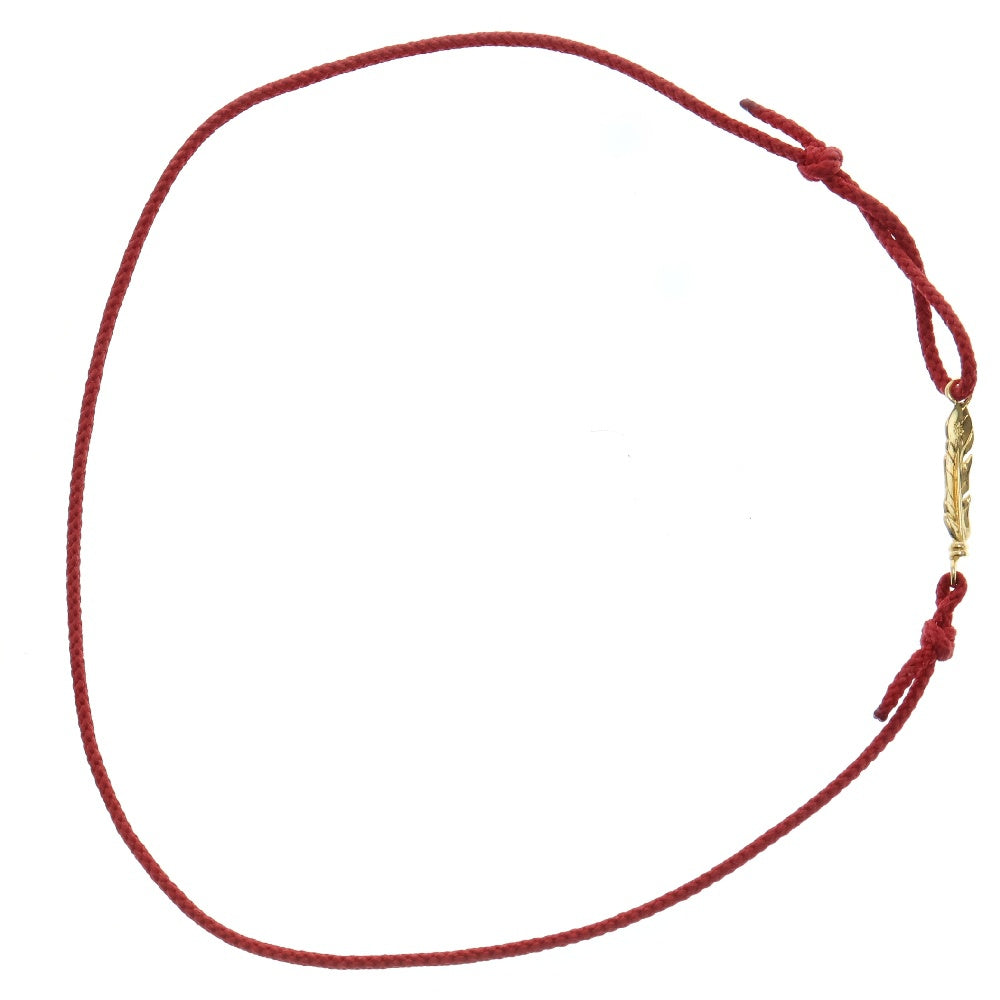 Sympathy of Soul(シンパシーオブソウル) Mini Feather Cord Bracelet & Anklet K18YG ミニ フェザー コード ブレスレット アンクレット ゴールド/レッド