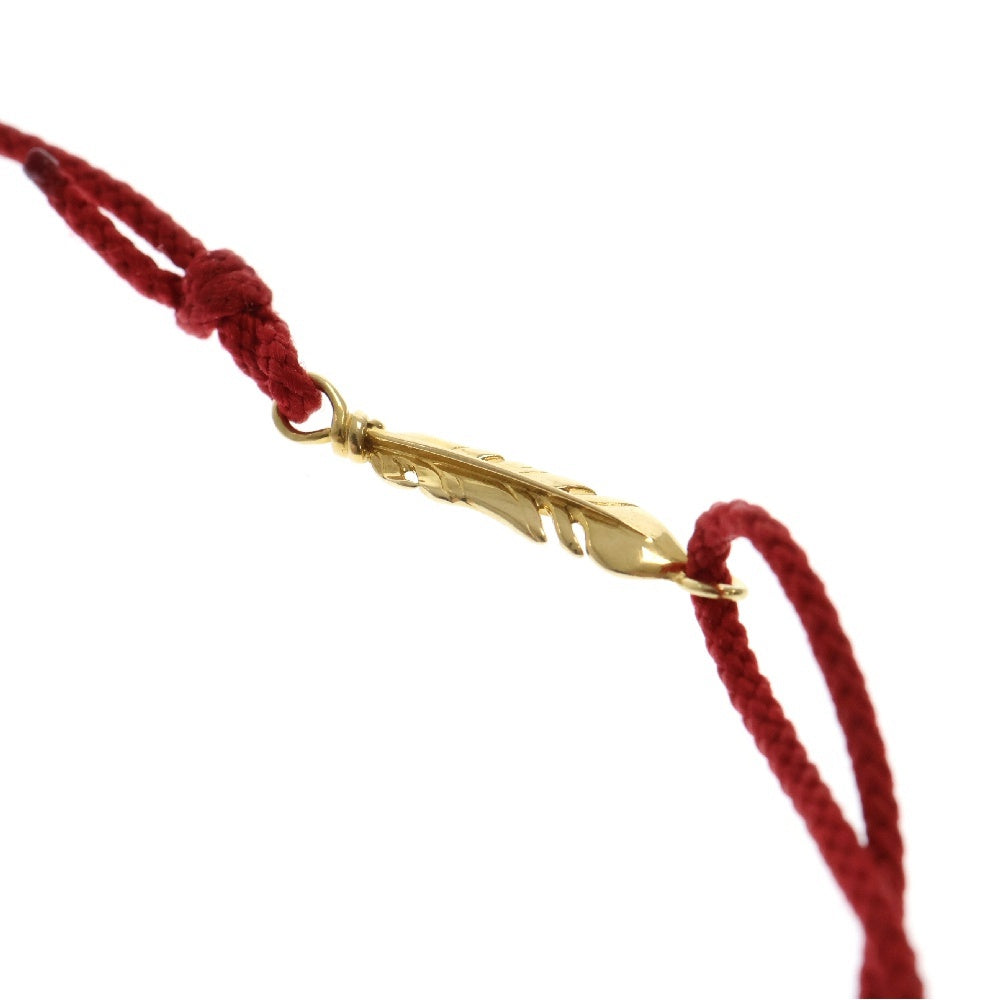 Sympathy of Soul(シンパシーオブソウル) Mini Feather Cord Bracelet & Anklet K18YG ミニ フェザー コード ブレスレット アンクレット ゴールド/レッド