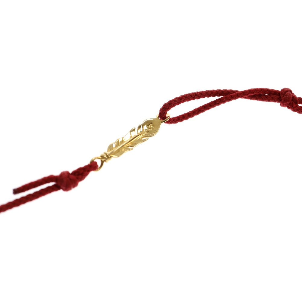 Sympathy of Soul(シンパシーオブソウル) Mini Feather Cord Bracelet & Anklet K18YG ミニ フェザー コード ブレスレット アンクレット ゴールド/レッド