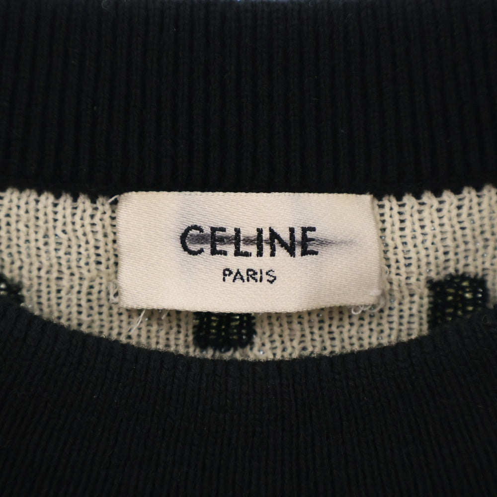CELINE(セリーヌ) 19SS ドット柄 ウール ニットセーター 2A516354D ブラック/ホワイト
