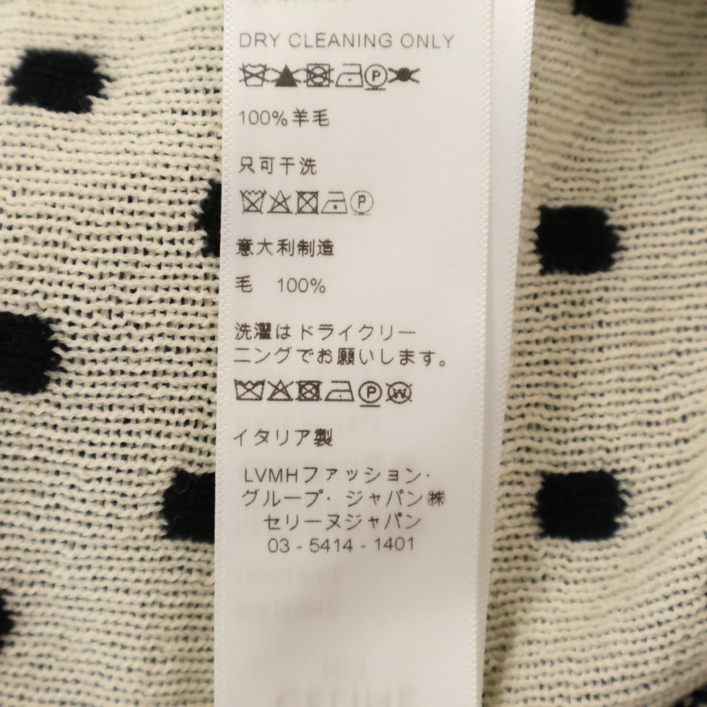 CELINE(セリーヌ) 19SS ドット柄 ウール ニットセーター 2A516354D ブラック/ホワイト