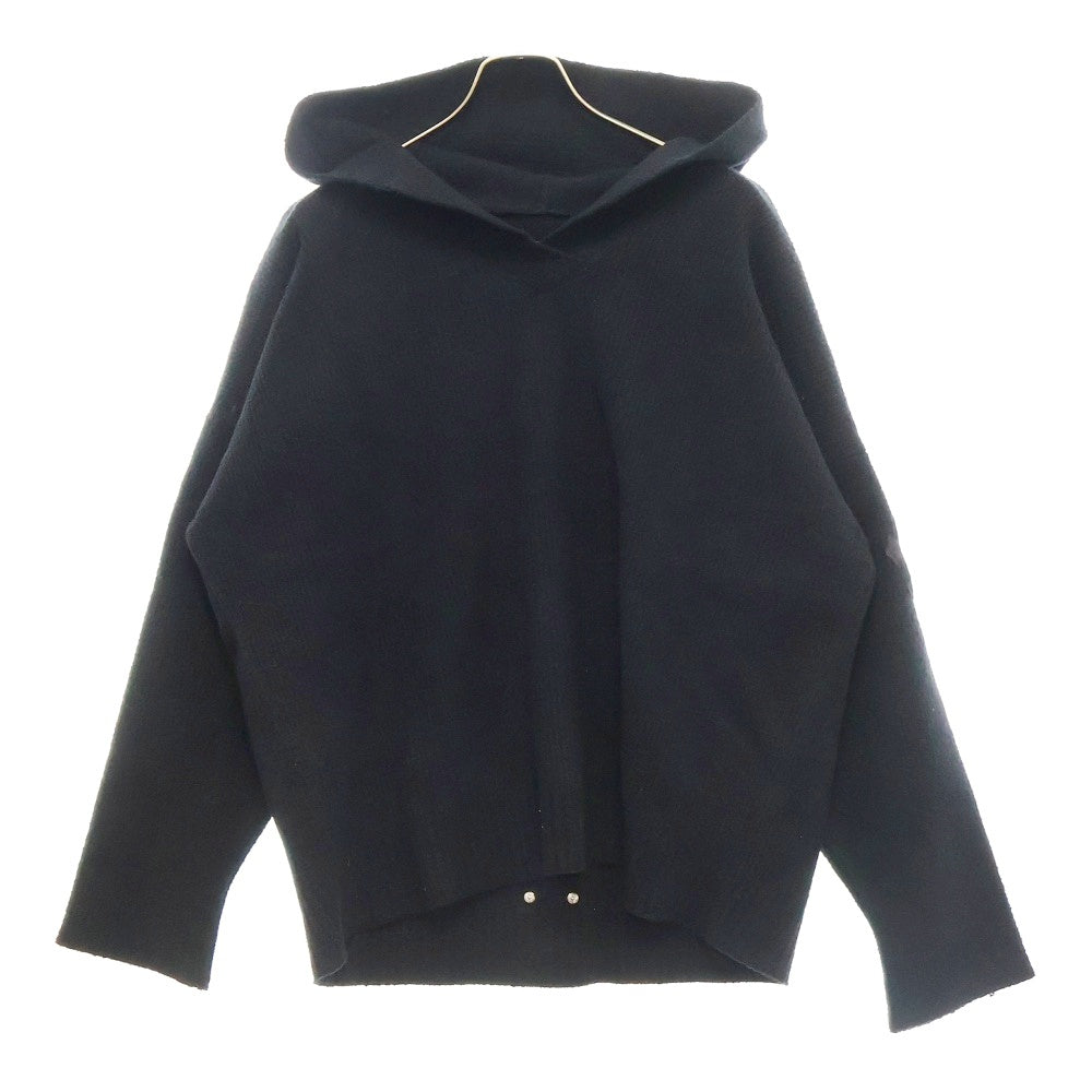 CHROME HEARTS(クロムハーツ) MED/LRG ハラコクロスパッチ コットン/ナイロンニット プルオーバーパーカー ブラック