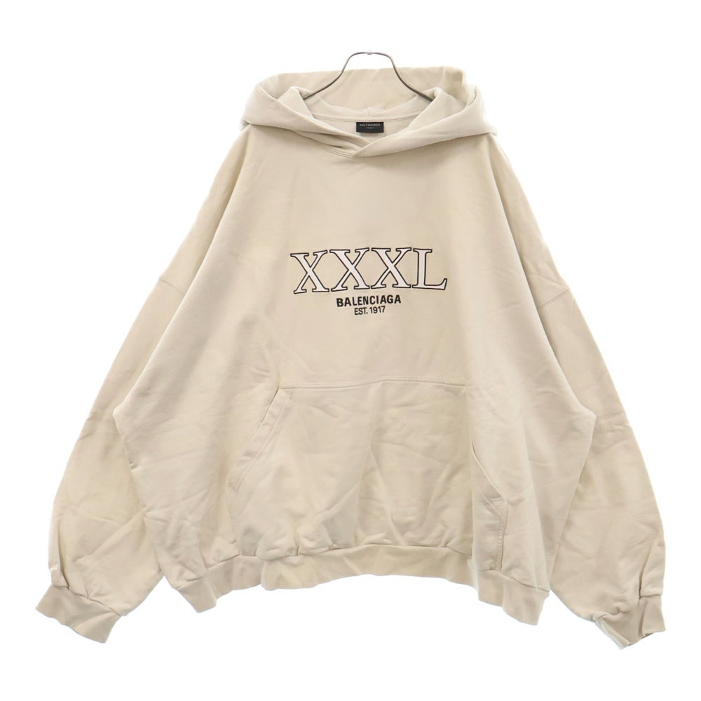 BALENCIAGA(バレンシアガ) 22AW XXXL Hoodie Large Fit スリーエックスエル フーディ プルオーバースウェットパーカー ベージュ 713677 TNVD9