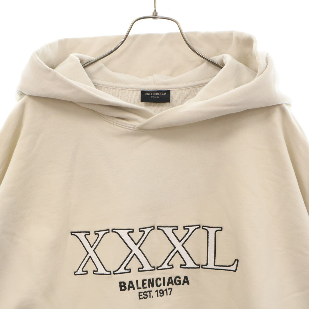 BALENCIAGA(バレンシアガ) 22AW XXXL Hoodie Large Fit スリーエックスエル フーディ プルオーバースウェットパーカー ベージュ 713677 TNVD9